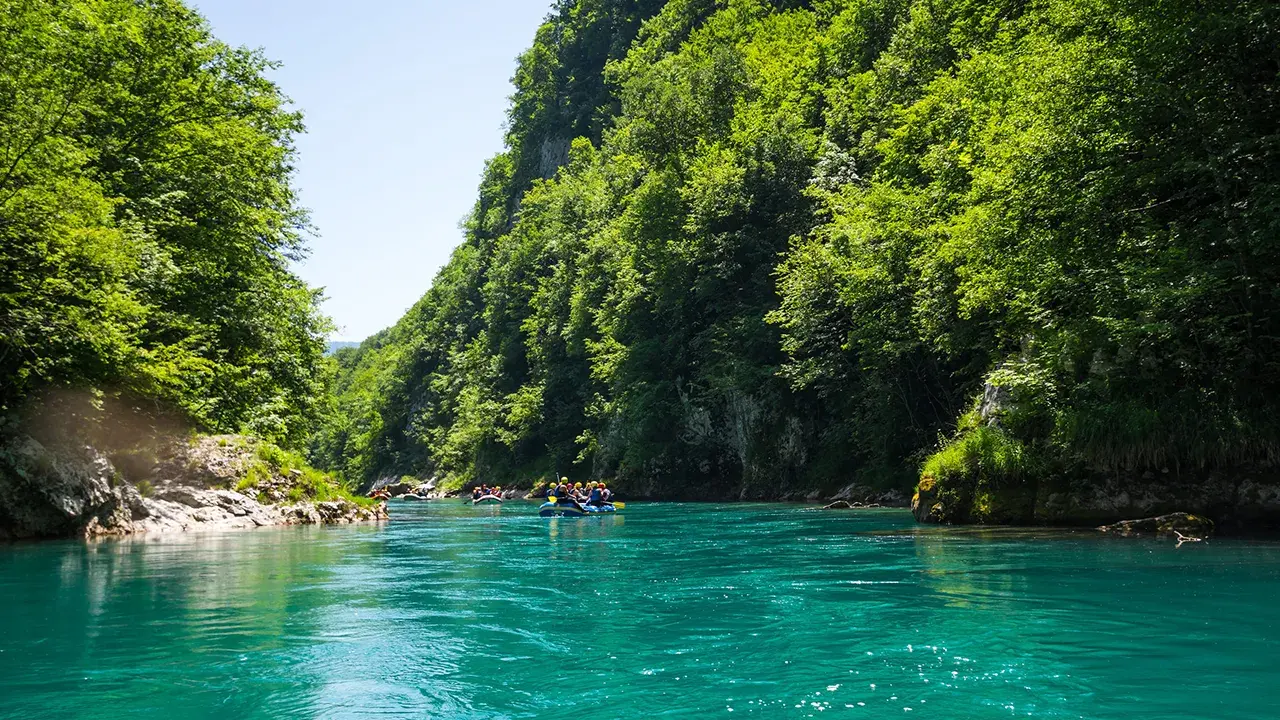 Whitewater rafting on the Tara River in Montenegro